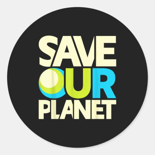 Spaar onze planeet ronde sticker (Voorkant)