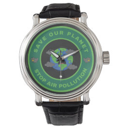 Spaar onze planeet, stop luchtvervuiling horloge