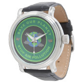 Spaar onze planeet, stop luchtvervuiling horloge (Gekanteld)