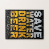 Spaar Water Drink Bier Spreuk Voor Verjaardagsfees Legpuzzel (Horizontaal)
