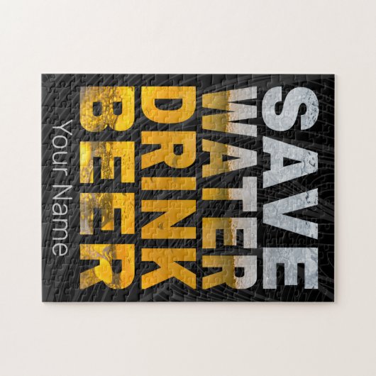 Spaar Water Drink Bier Spreuk Voor Verjaardagsfees Legpuzzel (Horizontaal)