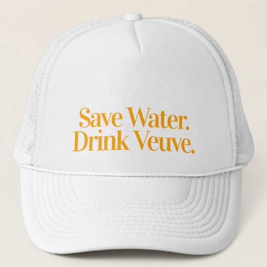 Spaar Water Drink Veuve Hoed Trucker Pet (Voorkant)