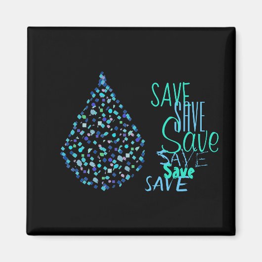 Spaar Water Druppel Funky Magneet (Voorkant)