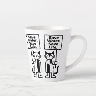 Spaar Water Red Leven Schattige Minimalistische Ka Latte Mok