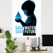 Spaar Water Spaar de Toekomst Poster (Thuiskantoor)