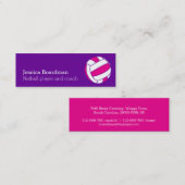 Spaarbalspelertrainer roze paars mini visitekaartje (Voorkant / Achterkant)