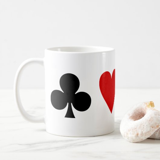 Spaarkaarten Diamond Club Heart Spade Koffiemok (Met donut)