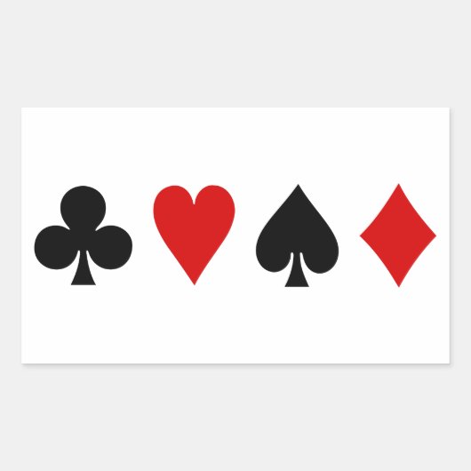 Spaarkaarten Diamond Club Heart Spade Rechthoekige Sticker (Voorkant)