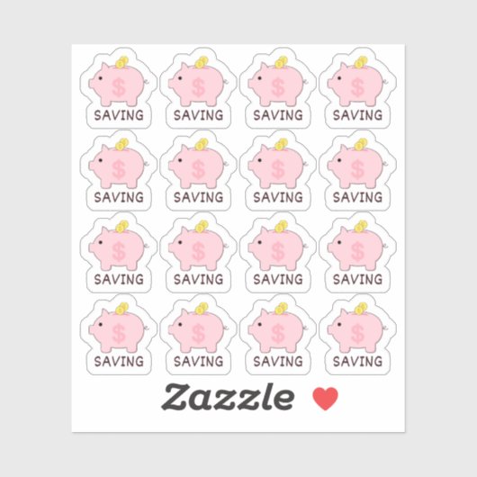 Spaarpot Geld Besparings Tracker Bujo Planner  Sticker (Vel)