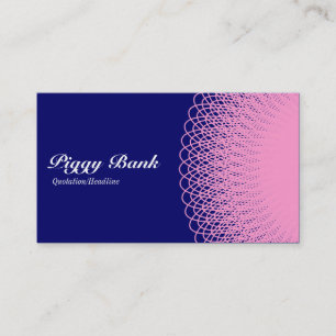 Spaarpot - Roze op Marineblauw 000066 Visitekaartje