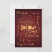 Spaartype Red Birthday Rsvp (Voorkant)