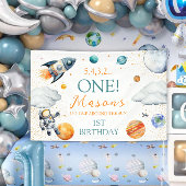 Space 1st Birthday Backdrop First Trip Around Sun Spandoek