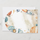 Space 1st Birthday Foto Kaart (Achterkant)