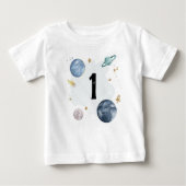 Space 1st Birthday Planets Galaxy One Shirt Boy (Voorkant)