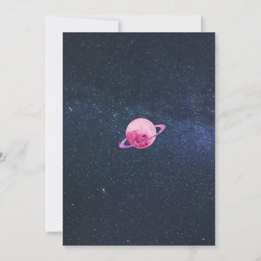 Space 4th Bereiken Vier sterren Verjaardags Meisje Kaart (Achterkant)