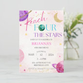 Space 4th Bereiken Vier sterren Verjaardags Meisje Kaart (Staand voorkant)