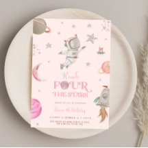 SPACE 4TH BIRTHDAY Invitation