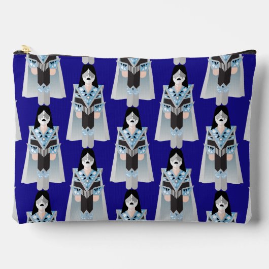 Space Ace – Patterned Zipper Accessory Pouch Etui (Voorkant)