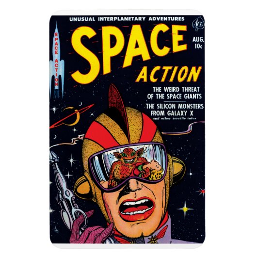 Space Action #2 Omslag van oude Science-Fiction-st Magneet (Verticaal)