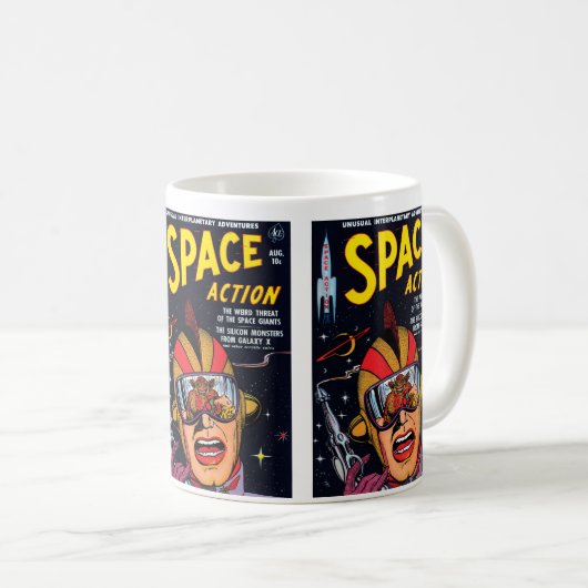 Space Action #2 Omslag van oude Science-Fiction st Mok (Voorkant rechts)