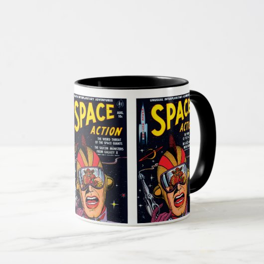 Space Action #2 Omslag van oude Science-Fiction st Mok (Voorkant rechts)