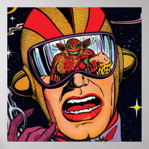 Space Action #2 Oude Sci-Fi-Stripboekcover Poster