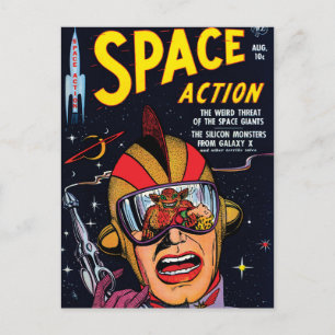Space Action #2 Oude Sciencefiction-stripboekcover Briefkaart