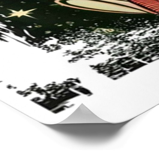 Space Action Retro Sci-fi Comic Hoesje Poster (Hoek)