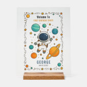 Space Adventure 1st Birthday | Outer Space Acryl Bord (Voorkant)