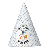 Space Adventure 1st Birthday | Outer Space Feesthoedjes (Voorkant)