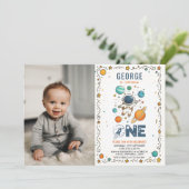 Space Adventure 1st birthday | Outer Space  Kaart (Staand voorkant)