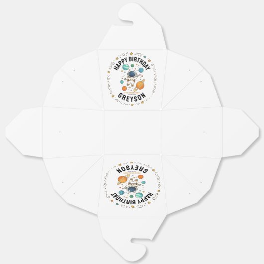 Space Adventure 1st Birthday | Outer Space Party Bedankdoosjes (Ongevouwen)