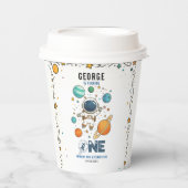 Space Adventure 1st Birthday | Outer Space Party Papieren Bekers (Voorkant)