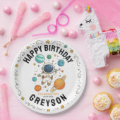 Space Adventure 1st Birthday | Outer Space Party Papieren Bordje (Feest)