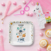 Space Adventure 1st Birthday | Outer Space Party Papieren Bordje (Feest)