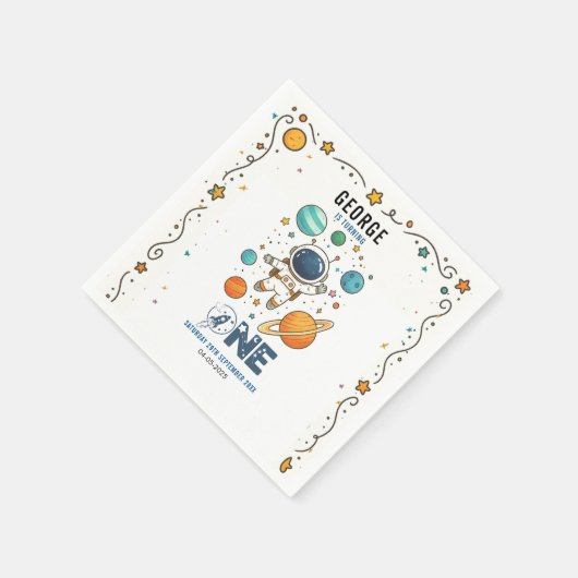 Space Adventure 1st Birthday | Outer Space Party Servet (Hoek)