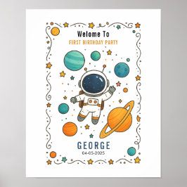 Space Adventure 1st Birthday | Outer Space Poster