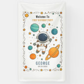 Space Adventure 1st Birthday | Outer Space Spandoek (Verticaal)