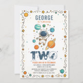 Space Adventure 2nd Birthday | Outer Space Party Kaart (Voorkant)