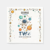 Space Adventure 2nd Birthday | Outer Space Party Servet (Voorkant)