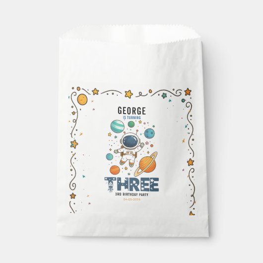 Space Adventure 3rd Birthday | Outer Space for Kid Bedankzakje (Voorkant)