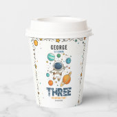 Space Adventure 3rd Birthday | Outer Space Party Papieren Bekers (Achterkant)