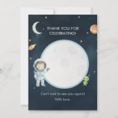 Space Adventure Astronaut Birthday Invitation Kaart (Achterkant)