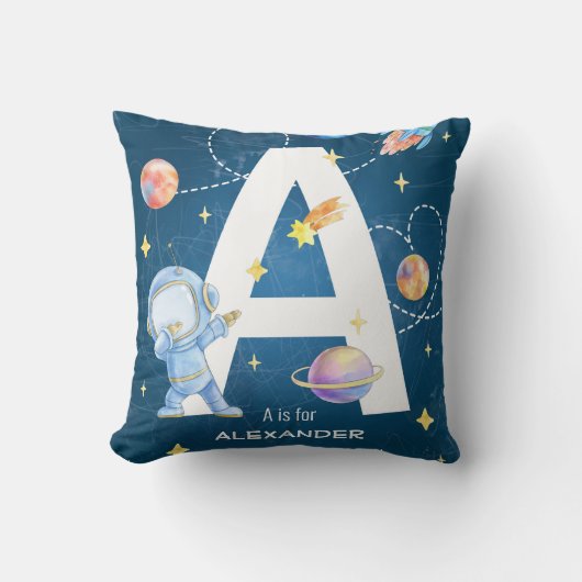 Space Adventure Letter 'A' Gooi Pil Kussen (Voorkant)