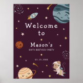 Space Adventure Playful Kids Birthday Party Poster (Voorkant)