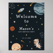Space Adventure Playful Kids Birthday Party Poster (Voorkant)