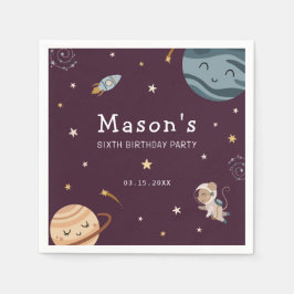 Space Adventure Playful Kids Birthday Party Servet