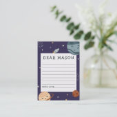 Space Adventure Playful Kids Birthday Time Capsule Informatiekaartje (Staand voorkant)