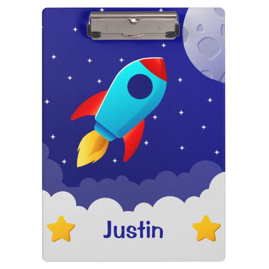 Space Adventure Rocket Clipboards Design Klembord (Voorkant)