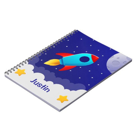 Space Adventure Rocket Design Notitieboek (Linkerzijde)